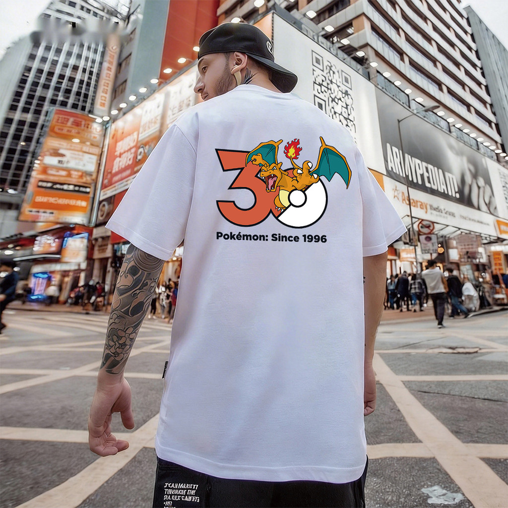 Pokemon Anime Character Print Manga Lover เสื้อยืดลําลองอินเทรนด์ A 3