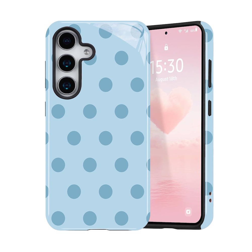 เคสโทรศัพท์ลายจุดสีฟ้าสําหรับ Samsung S26 S23 S24 S25 Plus Ultra A16 A26 A36 A56 5G สองชั้นปกหลัง ราคา ถูกที่สุด ดีลบีเคเค แกลเลอรีภาพที่ 2