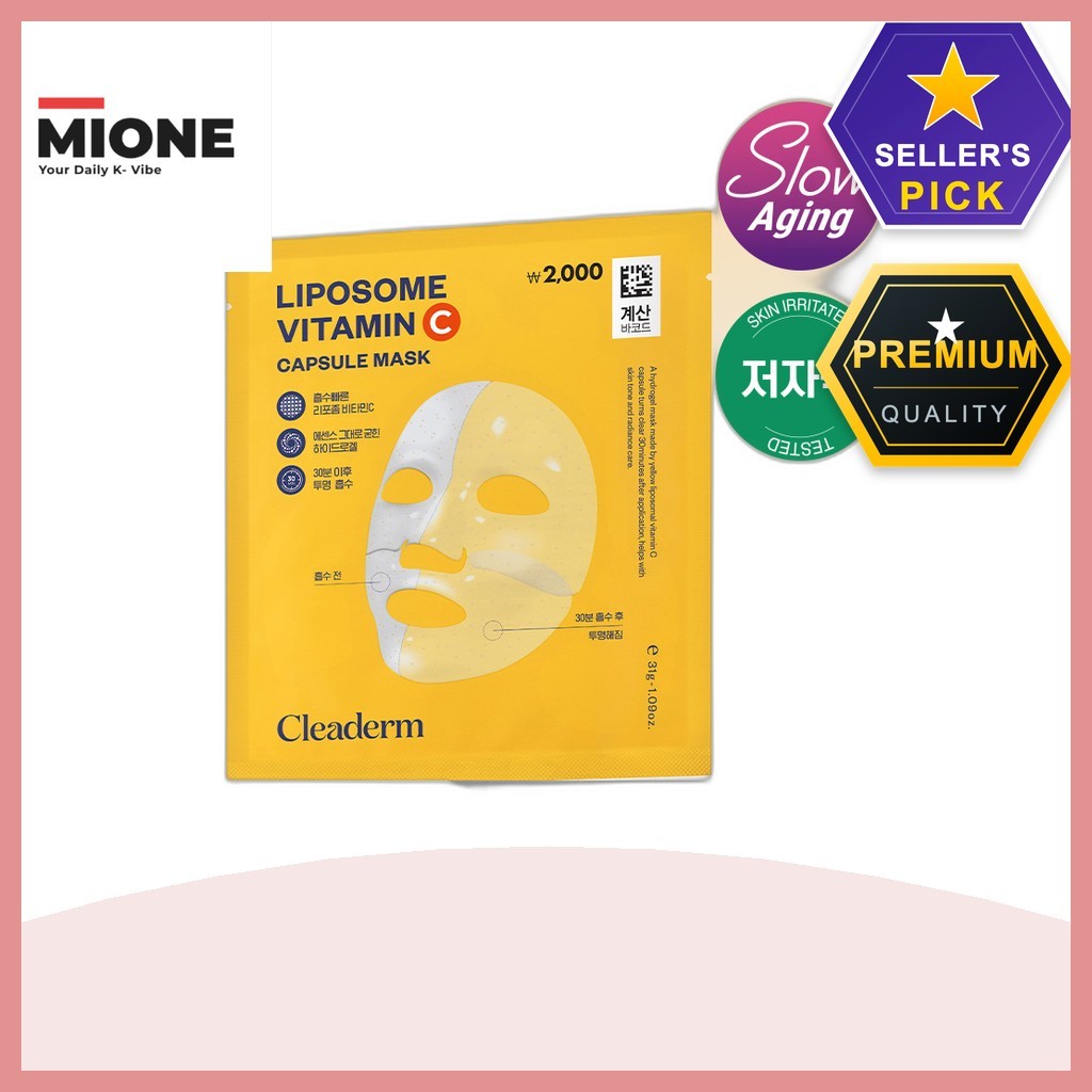 [daiso] Cleaderm Liposome Vitamin C Spot Brightening Mask, 31g, 1pc / Korean Brightening Mask / Vita