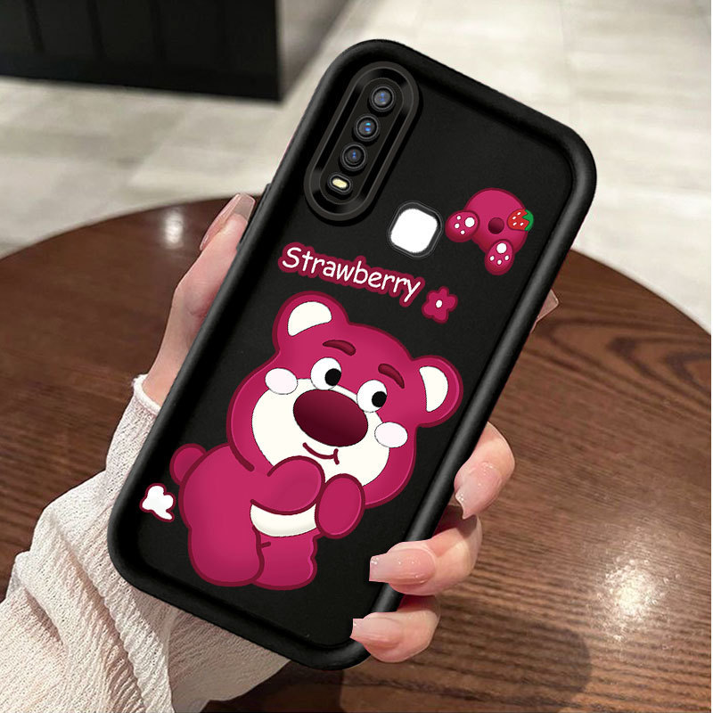 เคสโทรศัพท์แบบนุ่มสําหรับ VIVO Y17 Y15 Y12 Y12i Y3S 1901 1902 1904 Y7S S1 การ์ตูนLotso สตรอเบอร์รี่ห