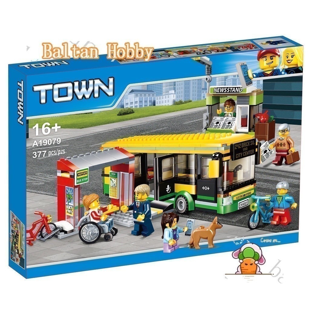 Baltan Hobby BH2 เข้ากันได้กับ City 60154 Bus Station 02078 บล็อกตัวต่อของเล่นเด็ก EC2