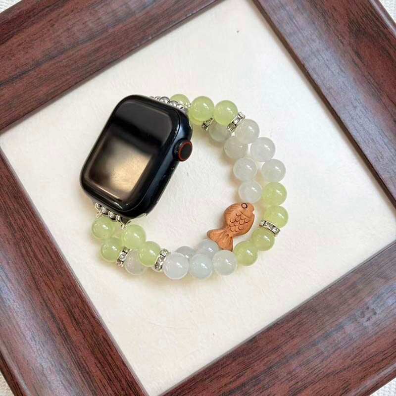 Xiaomuyu ใหม่สไตล์จีนลูกปัด iwatch สายคล้องเหมาะสําหรับ Apple s11 Huawei fit4pro Xiaomi 10 สายนาฬิกา