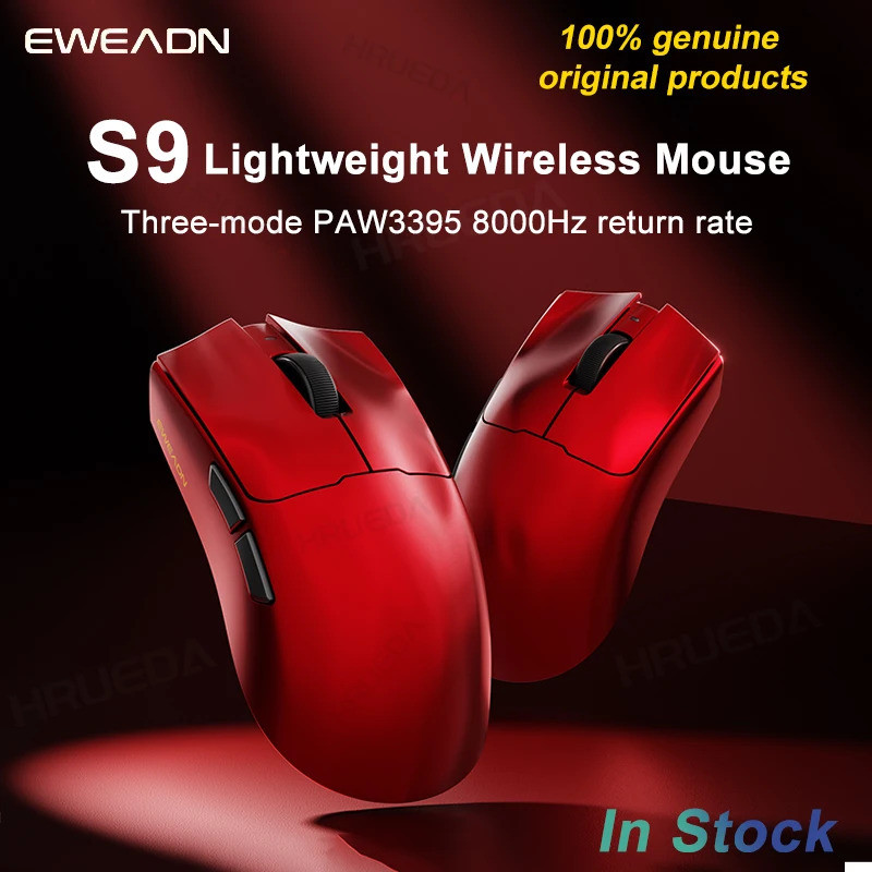 EWEADN S9 Pro เมาส์เล่นเกมไร้สายน้ําหนักเบาพิเศษ Tri-Mode เมาส์ไร้สาย 2.4G USB-CBT 8K Polling 26K DP