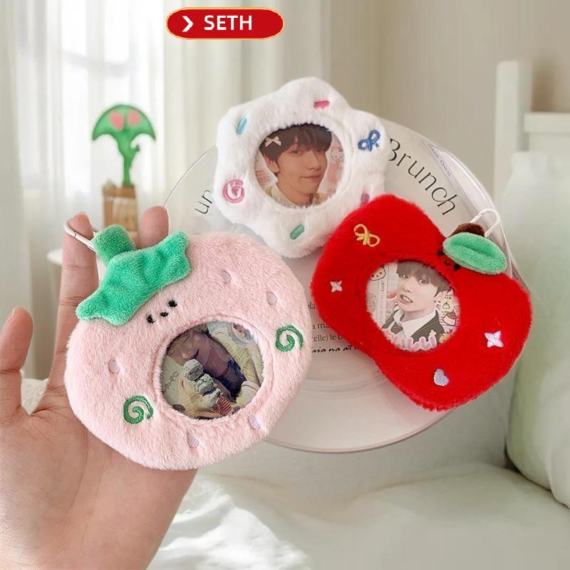 SETH น่ารัก Plush Card Holder Photocard Holder Idol Photo Display Anime Badge Storage ฝาครอบป้องกันพวงกุญแจกระเป๋าจี้พวงกุญแจ Vary