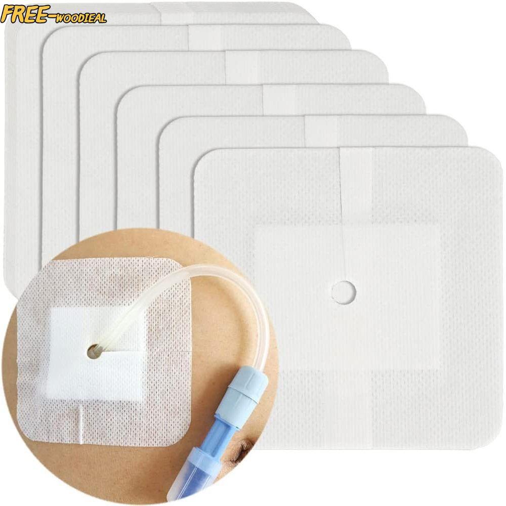 FREEWOODIEAL 10 ชิ้นหน้าอก Catheter ฝาครอบ, ผ้าพันแผลแผล Peritoneal Diatherin Feeding Tube Pad, ทนทา