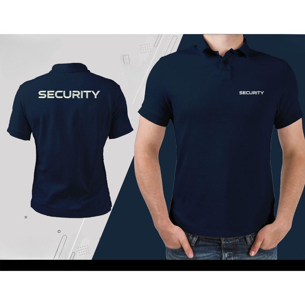 เสื้อโปโล SECURITY รักษาความปลอดภัย สีดำกรมเลือกได้ สไตล์ยามรักษาความปลอดภัย