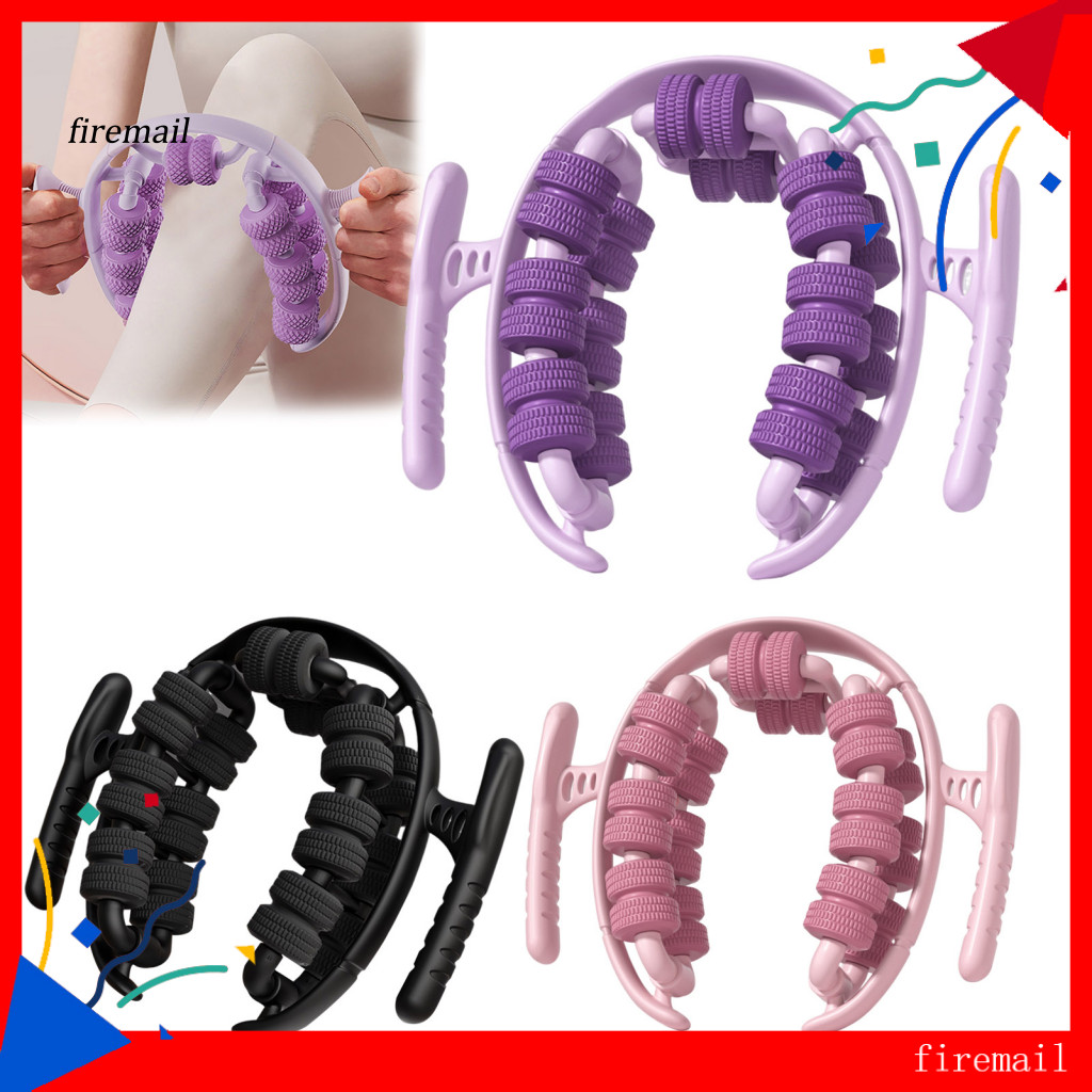 [FM] Ergonomic Handle Leg Massage 28 Rollers Leg Massage Anti-cellulite Tissant Therapy Tool สําหรับ