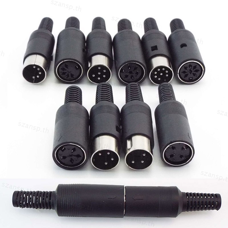 DIN Connector ชาย + หญิง DIN ปลั๊กแจ็คซ็อกเก็ต 3pin 4pin 5pin 6pin 7p 8PIN แชสซีสาย Mount พลาสติก Ha