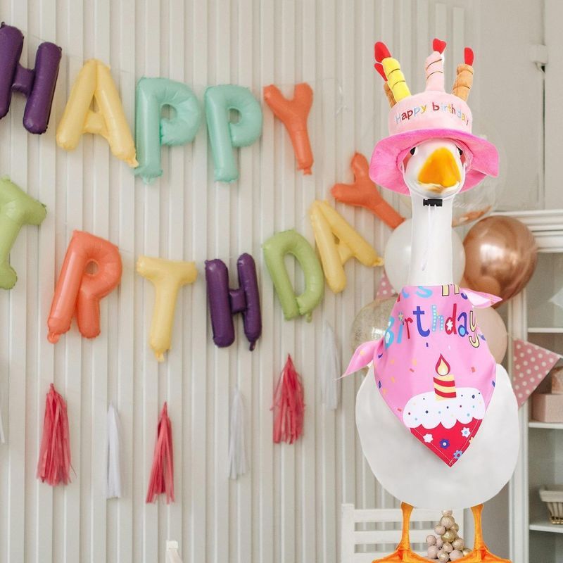 宠物口水巾头巾围巾生日帽子狗狗猫咪生日套装帽子三角巾20260324Pet Bandana Scarf Birthday Hat Dog Cat Birthday Set Hat Triangle S