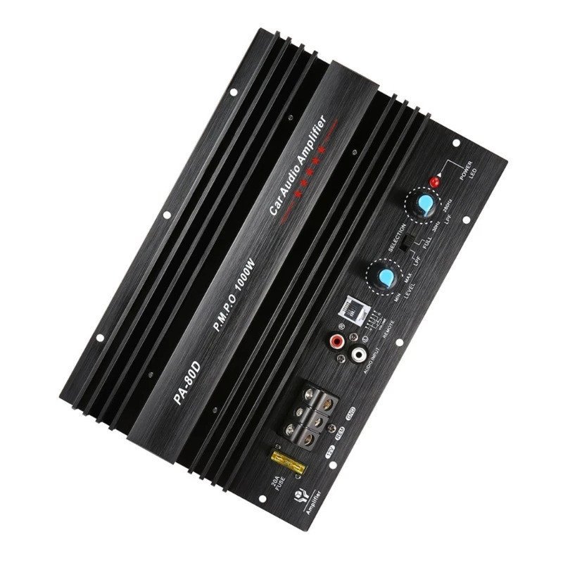 PA-80D 12V Universal 1000W เครื่องขยายเสียง Mono รถวิทยุ Power Amplifier ที่มีประสิทธิภาพ Bass ซับวู