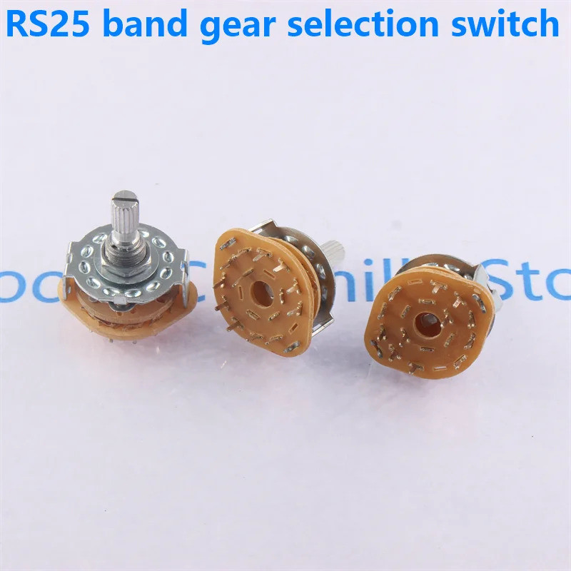 RS25 แผงเพลา Mount 1P11T 2P4T 2P5T 2P6T 3P3T 3P4T 4P3T Rotary Switch Selector Band 1 Pole 11 ตําแหน่