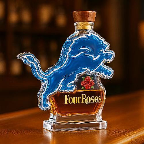 Creative red wine special-shaped sealed whiskey/vodka infusion bottle, Detroit Lions whiskey bottle