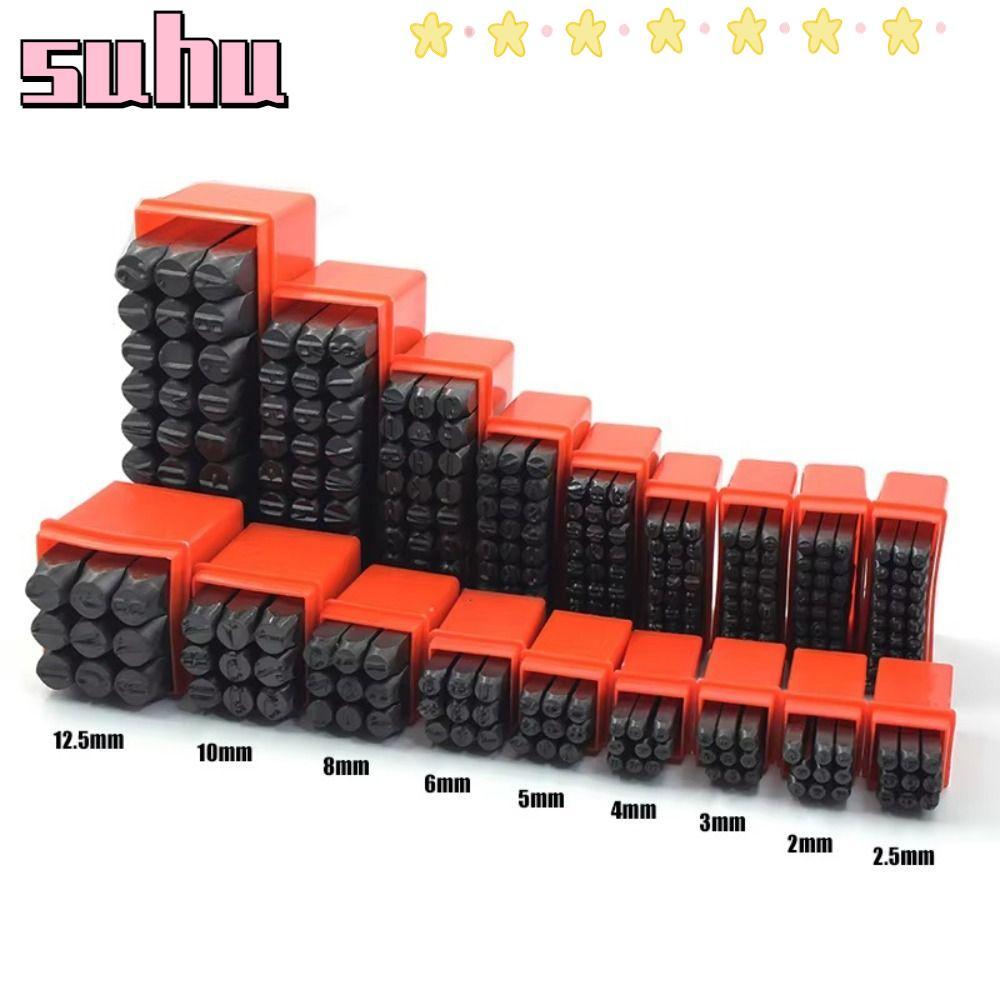 SUHUHD Letter & Number Stamp Punch, Steel With Plastic Digital Letter Stamp, Punch Tools 3-12.5 mm N