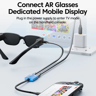 ฮับเกมพกพา 2 in 1 USB-C รองรับ 8K type-c, PD100W สําหรับ Switch/OLED Pro/Air AR Glasses และโทรศัพท์มือถือหรือแท็บเล็ต Android อะแดปเตอร์