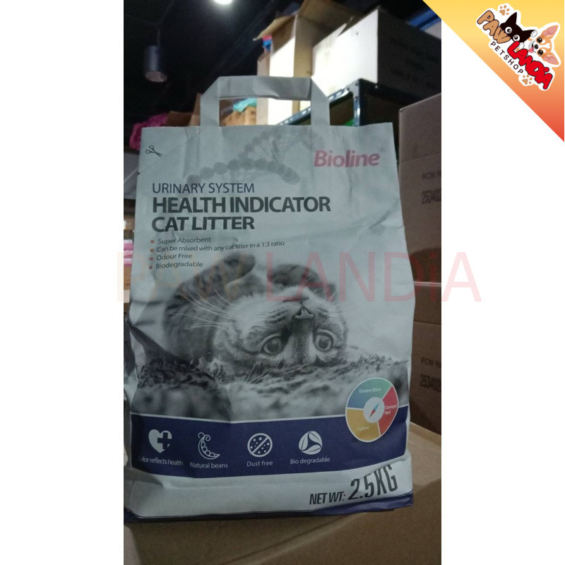Bioline ทรายแมวตรวจสุขภาพ ทรายเต้าหู้ตรวจฉี่ ดูดกลิ่นดี จับก้อนเร็ว บรรจุ 6 ลิตร