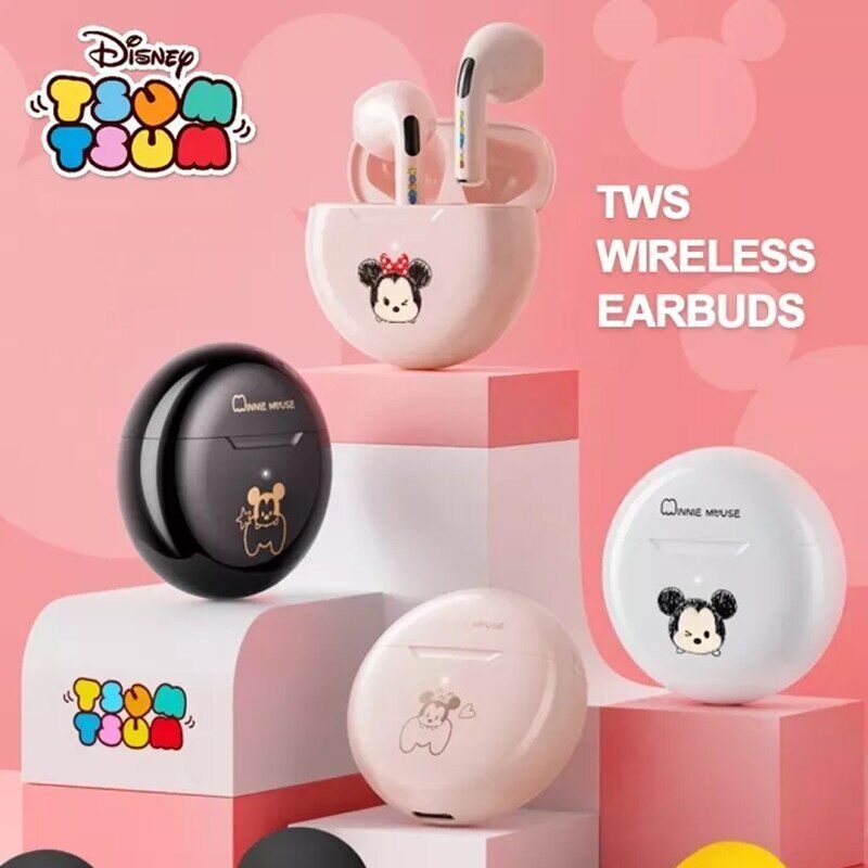 Disney Mickey TWS หูฟังบลูทูธพร้อมไมโครโฟน HD สําหรับการโทร Latency Music หูฟังบลูทูธ TWS