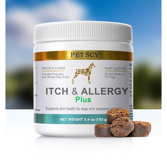 ScyItch&AllergyPlus+fors-Bacon-FlavewedChewswith9PremiumIngredientsforFastRelieffrom&Allergies-60Sof