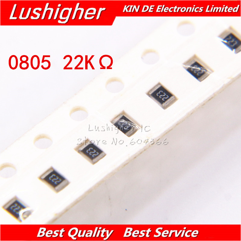 100PCS 0805 ตัวต้านทาน SMD 5% 22K Ohm 2202 223 22Kohm