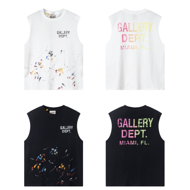 เสื้อแขนกุดสองด้านพิมพ์ graffiti ทรงหลวมรอบคอดีไซน์สไตล์.street