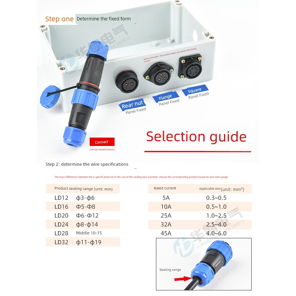 Solder-Free Aviation Plug ชายหญิง Butt LD16/20-3 Core 4P5/7 สายไฟกันน้ํา Connector ซ็อกเก็ตอุตสาหกรร