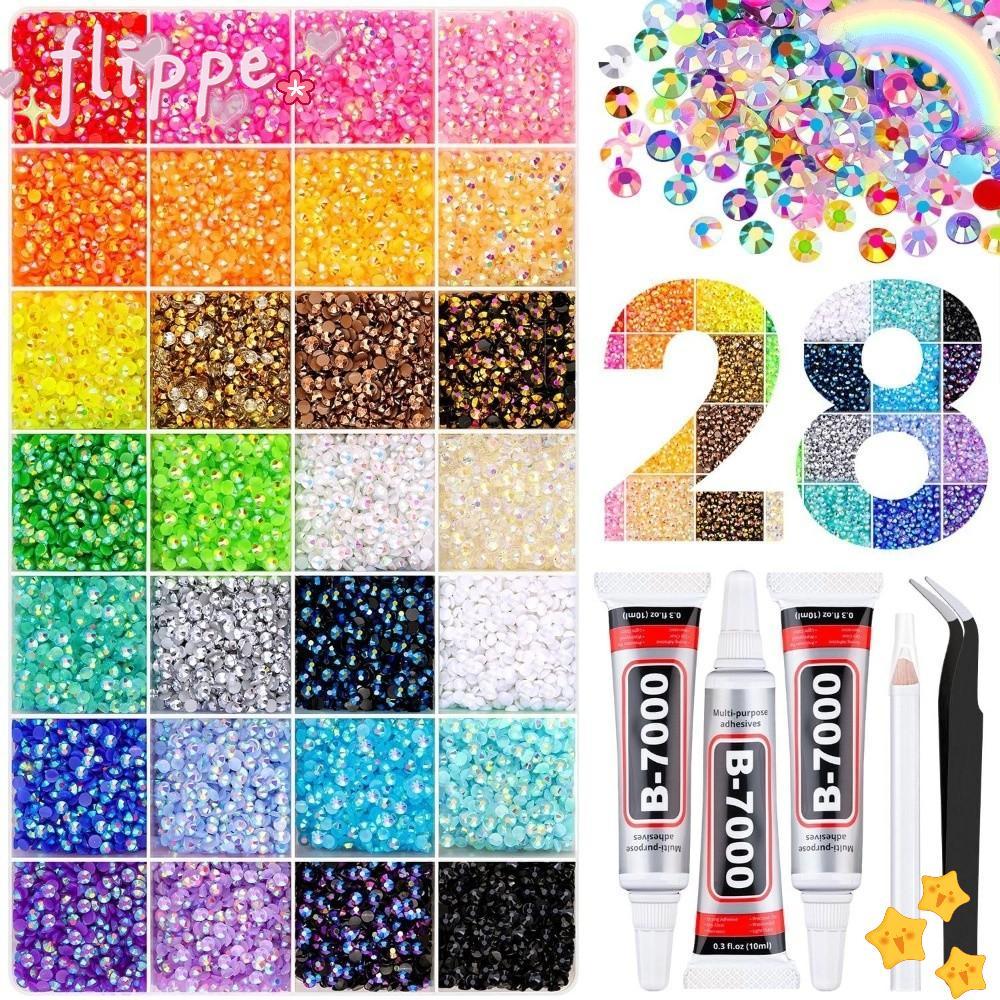 ชุดเรซิ่น Rhinestone หลากสี, DIY ตกแต่ง Bedazzling สําหรับโทรศัพท์