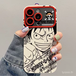 เคสโทรศัพท์ภาพดัดแปลงOne Piece Line LuffyรูปแบบเหมาะสําหรับiPhone 14promax 15promax 14 15 16 17 promax 11promax 12pro 13promax 16pro 15plus Shock-Resistantป้องกันกรณี