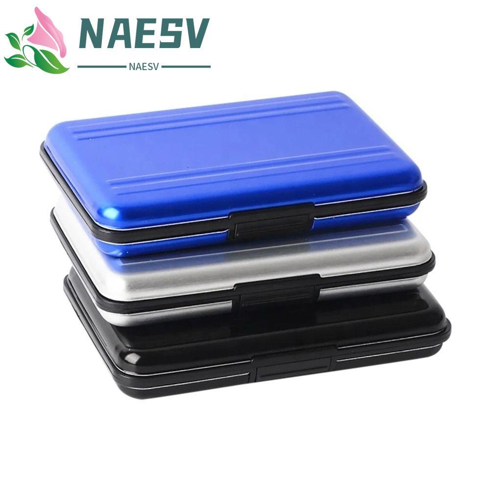 NAESV SD Card Holder SD/ SDHC/ SDXC Micro SD SD SD SDXC Storage การ์ดหน่วยความจํากล่องอลูมิเนียมกรณี