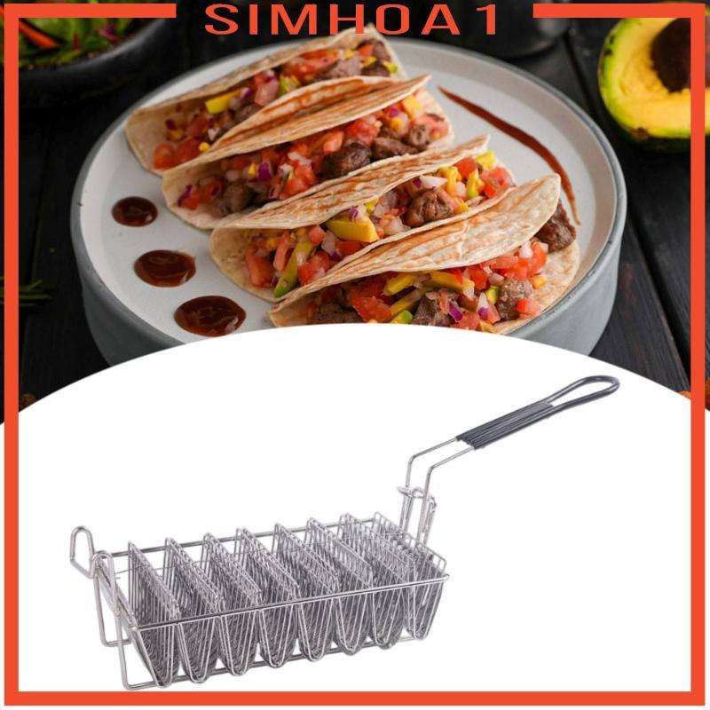 [Simhoa1] Taco Basket Tortilla Stand Rack French Fries Tortillas พร้อมที่จับจับ Taco