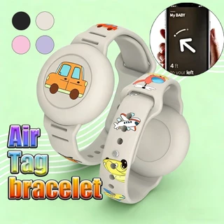 สายรัดข้อมือเด็กAirtag เคสป้องกันสร้อยข้อมือ gps วัสดุซิลิโคนกันน้ำ สำหรับเด็ก3-10ขวบ