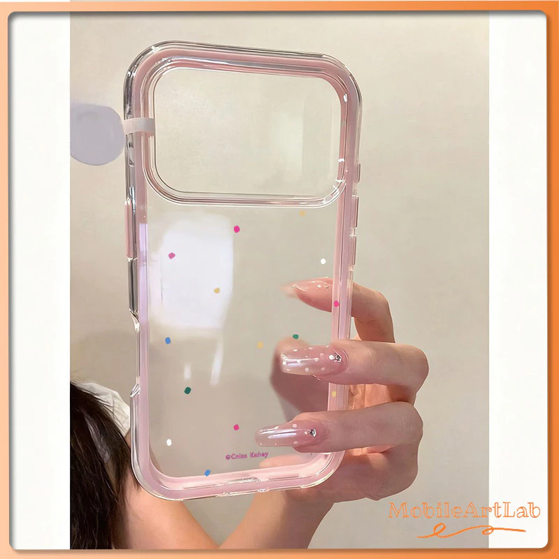สำหรับ IPhone 13 16 11 17 15 12 14 air Pro Max XR XS X Max 14 15 16 Plus เคสใสกันกระแทกทรงสี่เหลี่ยมสีสันสดใส 2 in 1