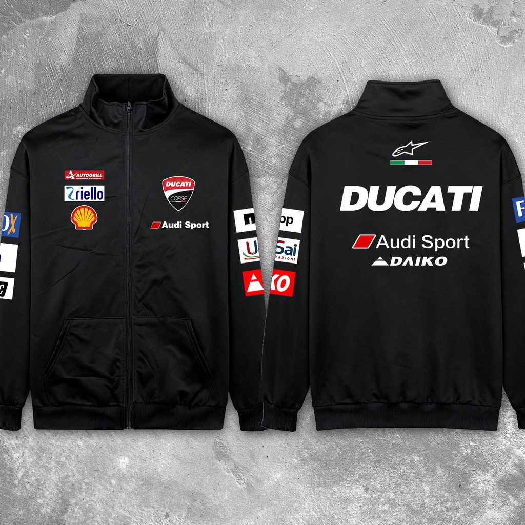 Cardigan Ducati DUCATI GP โรงงานทีม A-star Joint รถจักรยานยนต์ Heavy หัวรถจักรขี่ เสื้อคาร์ดิแกนคอตั้งสำหรับผู้ชาย