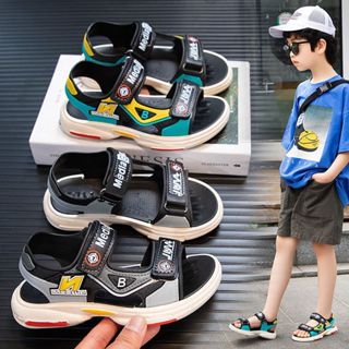 รองเท้าแตะเด็กชาย ออกแบบการ์ตูน มีระบบคลิปยึด พื้นนุ่มไม่ลื่…