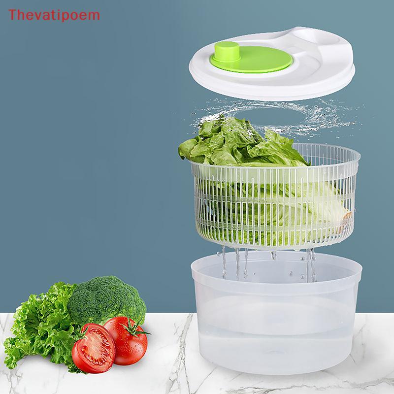 [Thevatipoem] สลัดปินเนอร์เครื่องเป่าผักผลไม้อาหารท่อระบายน้ําตะกร้า Dehydrator ซักผ้าแห้งเร็วคู่มือ Centrifuge ห้องครัวเครื่องมือในครัวเรือน HOT