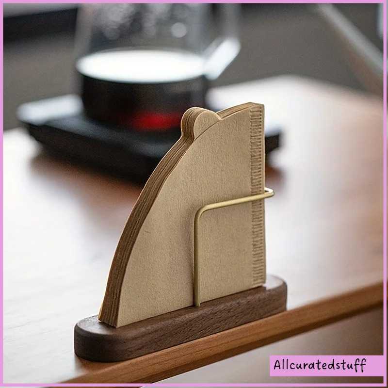 One Two Cups Coffee Filter Paper Holder Wood Filter Paper Holder - P-55