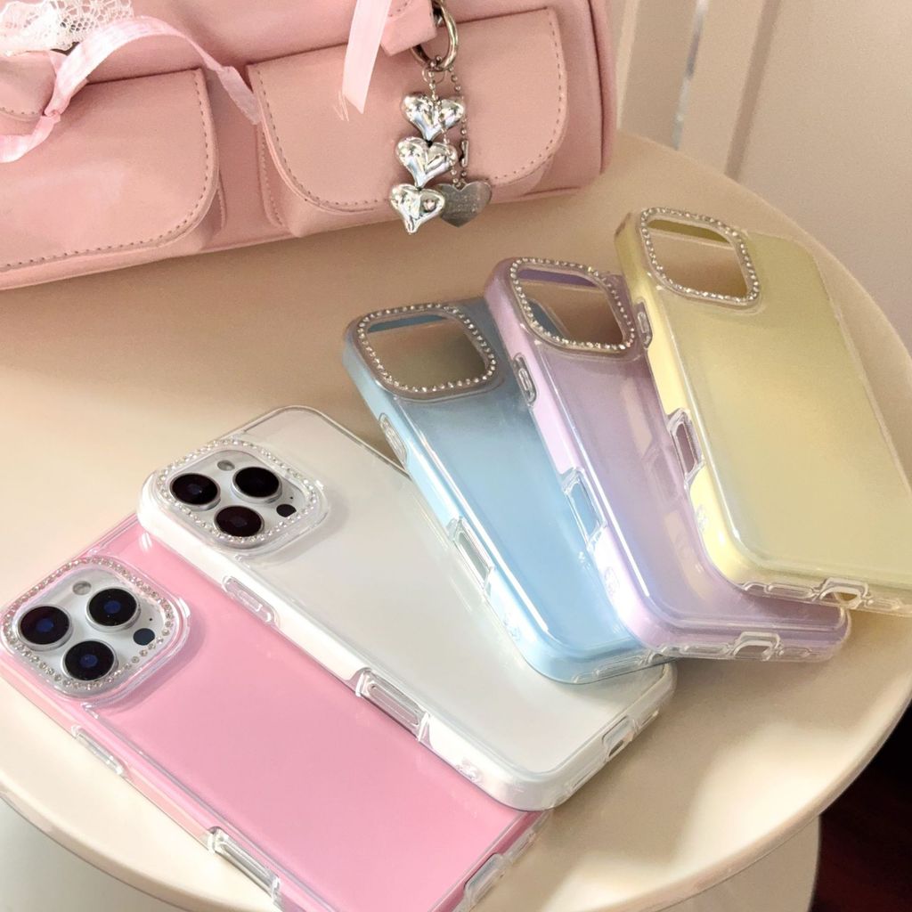 Rhinestone Lens Two-in-One Jelly Shell for Iphone16pro Max Phone Case Apple 15 New 14/13 L4S1