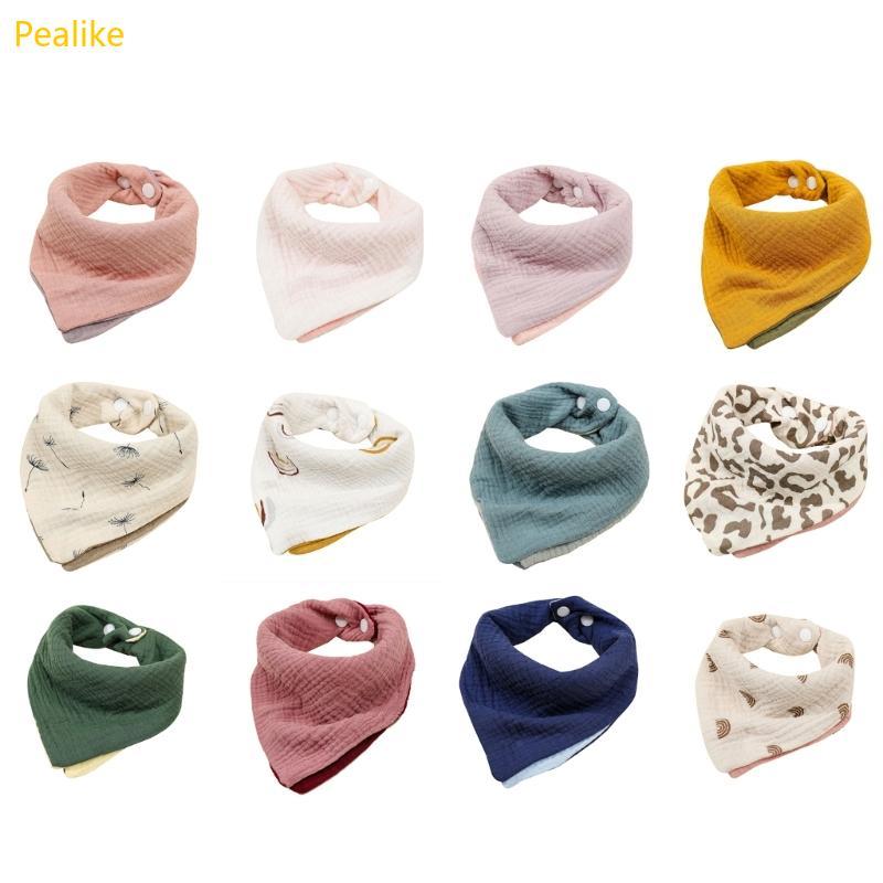 Pealike Gauze Bib คอ Kerchief Muslin Bib Baby Unisex Feeding Bibs พยาบาล Burp ผ้า