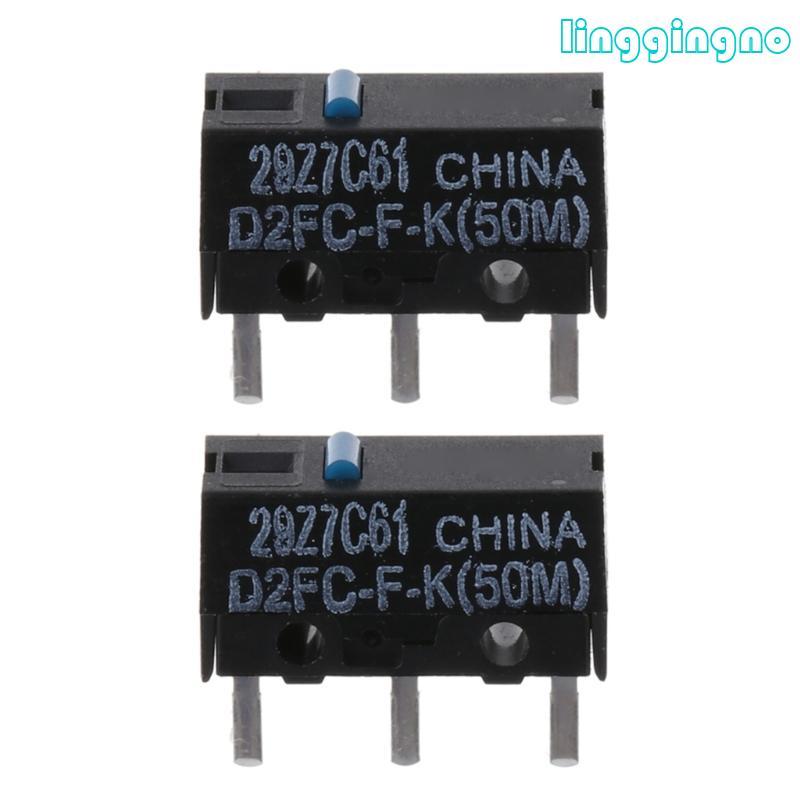 RR 2 ชิ้น Original D2FC-FK 50 ม. ไมโครสวิตช์เมาส์ Blue Dot