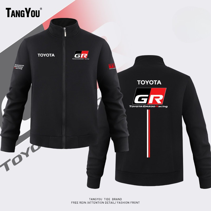 M-3XL ชุดยูนิฟอร์มทีมโตโยต้า TOYOTA ชุดแข่ง GR เสื้อแจ็คเก็ตสปอร์ตคอตั้งชาย คาร์ดิแกน