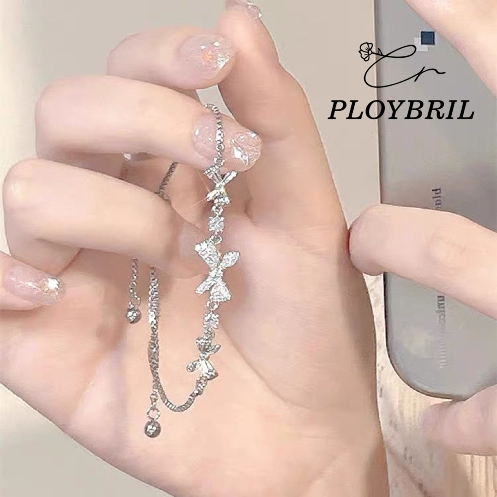 COD💖สร้อยข้อมือปรับได้เงินกุทัณฑ์คริสตัลหรูหราสําหรับผู้หญิง S008