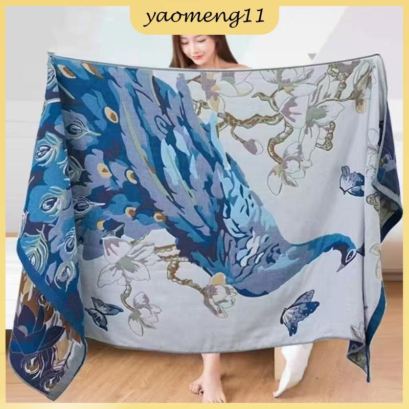 YM ผ้าเช็ดตัวผ้ากอซขนาดใหญ่ผ้าหนาและคุณภาพสูง (80*160ซม.) ผ้าขนหนูทอ 4 ชั้น ดูดซับน้ําได้ดี ระบายอากาศดีเยี่ยม และการกัด TH - รูปที่ 2