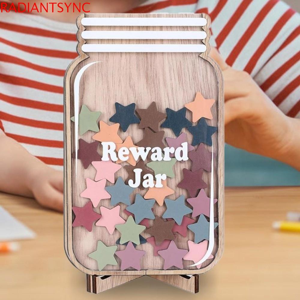 RADIANTSYNC Positive Behavior Rewards Jar, ไม้การ์ตูนเด็ก Star Reward Jars, ดอกไม้เครื่องมือการจัดกา