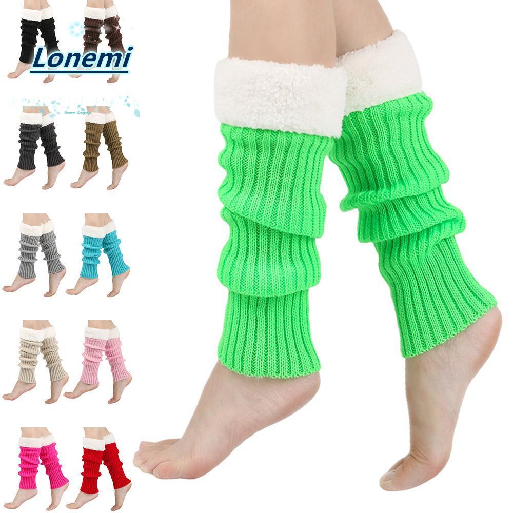 LONEMI 80s 90s ถุงเท้าถักยาว ลายย้อมแสงไฟ เครื่องประดับสำหรับกิจกรรมต่างๆ