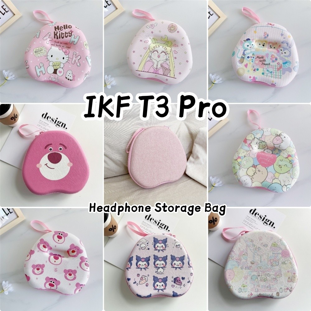 imamuraFor IKF T3 Pro เคสหูฟังหวานและน่ารักชุดหูฟังการ์ตูนหูฟังกระเป๋าเก็บปลอกกล่อง
