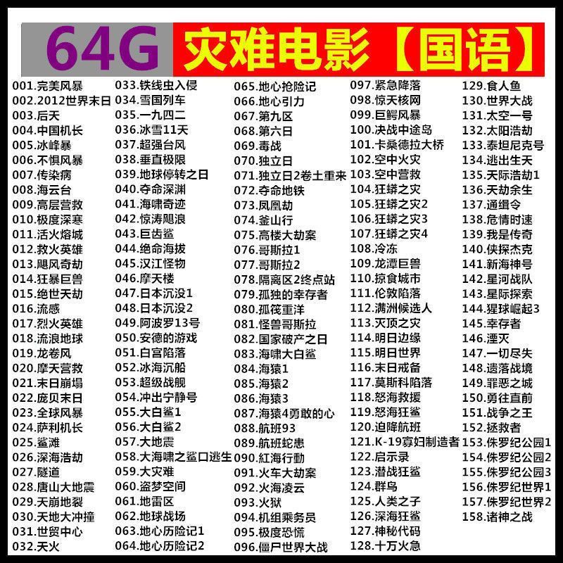 /Global Disastery Mandarin Movie U Disk Movie USB Mobile Computer Projector USB Disk 2012 HD MP4jpom