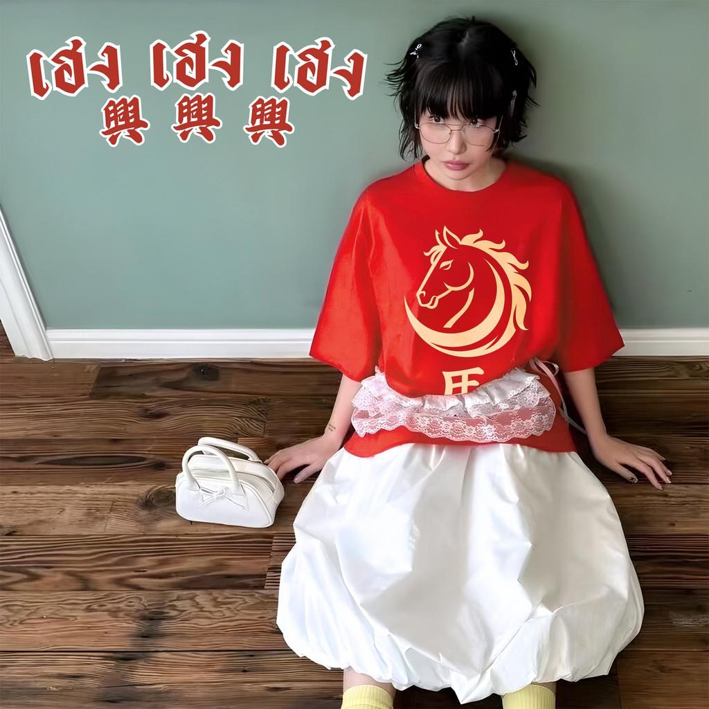 YOU-T🐆เสื้อแฟชั่น ใส่สบาย เสื้อยืดแขนสั้น ลาย เสื้อ