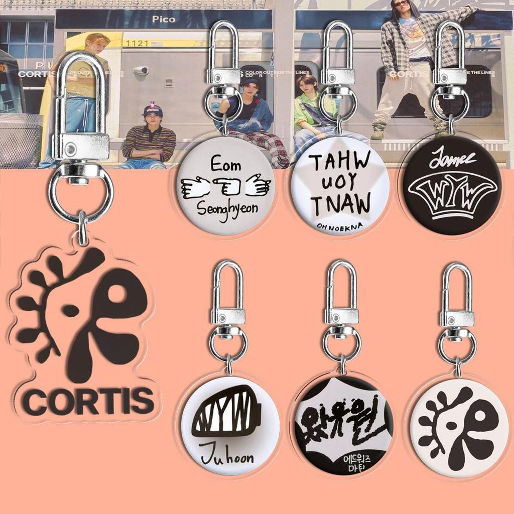Kpop C2ORTIS พวงกุญแจอะคริลิคสีนอกเส้นอัลบั้ม KENONHO JUHOON SECONDYEON JAMES MARTIN พวงกุญแจกระเป๋าแฟนๆ