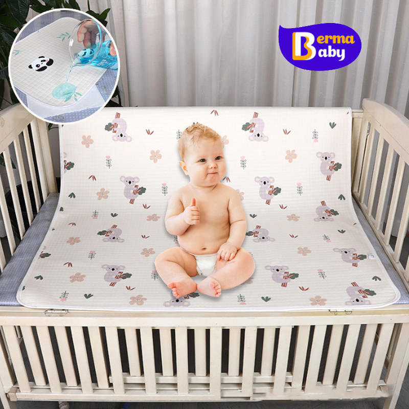 Berma Baby แผ่นรองผ้าอ้อม ล้างได้ กันน้ำได้  ใช้ซ้ำได้หลายรอบ ผ้าฝ้ายเนื้อนุ่ม
