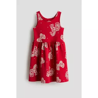 H&M(เอชแอนด์เอ็ม) เดรสผ้าฝ้ายพิมพ์ลาย Girls Printed cotton dress 1318739_1