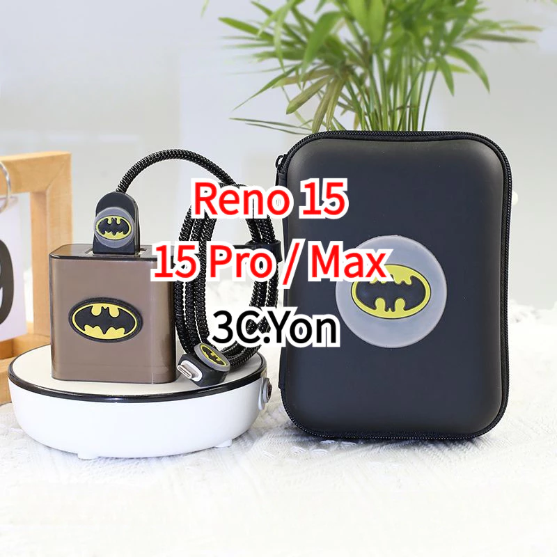 Reno 15 Pro Charger Protector 80W Oppo Reno15 5g PRO Max ชาร์จกระเป๋าเก็บสายทนทาน USB Type C Winder เชือกนุ่ม Anti-Breaking แขนการ์ตูน