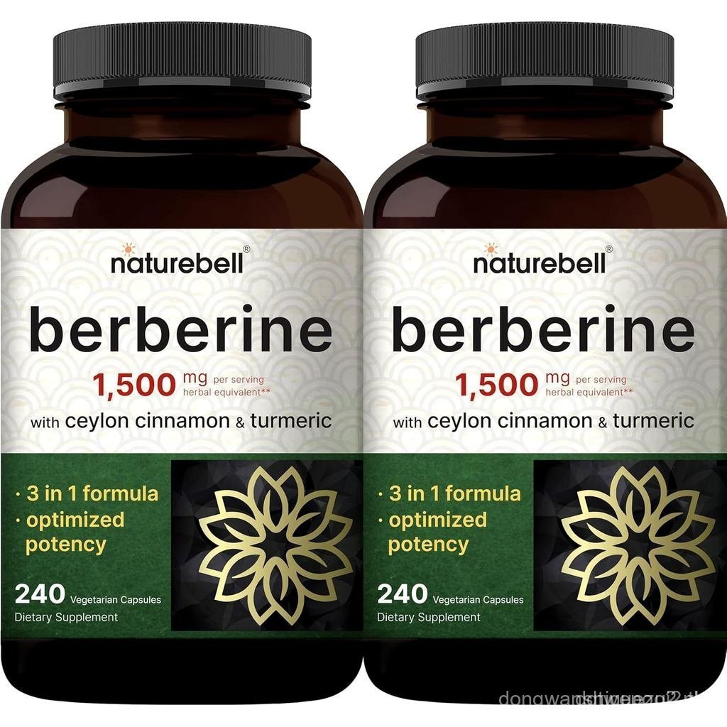 2 Pack Berberine Supplement 1500mg, 480 Veggie Capsules | Plus 1000mg True Ceylon Cinnamon & 300mg T